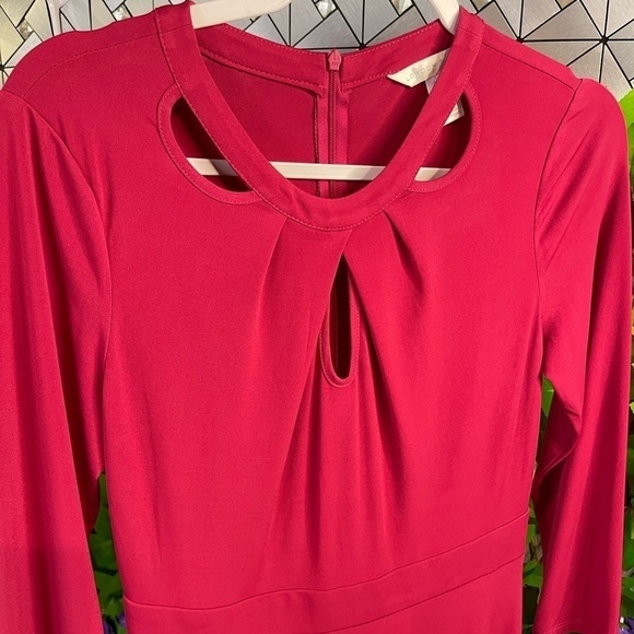 NWT London Times Women's Size 4 Pink Cut Out Neckline A-line Jersey Dress- flaw - Picture 3 of 13